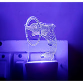 MultiColor acrylic and plastic dolphin night lamp, 3D illusion design, ideal for home decor and gifting